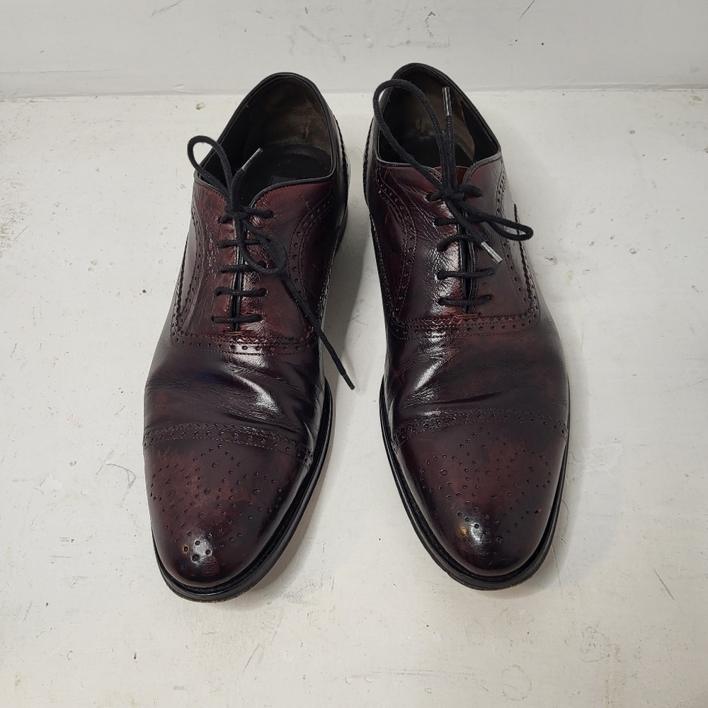 To Boot New York Leather Lace Up Round Toe Dress Oxford Shoe Wine Red Size 8